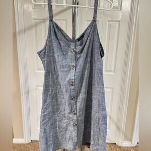 Casual Gray Button-Down Dress